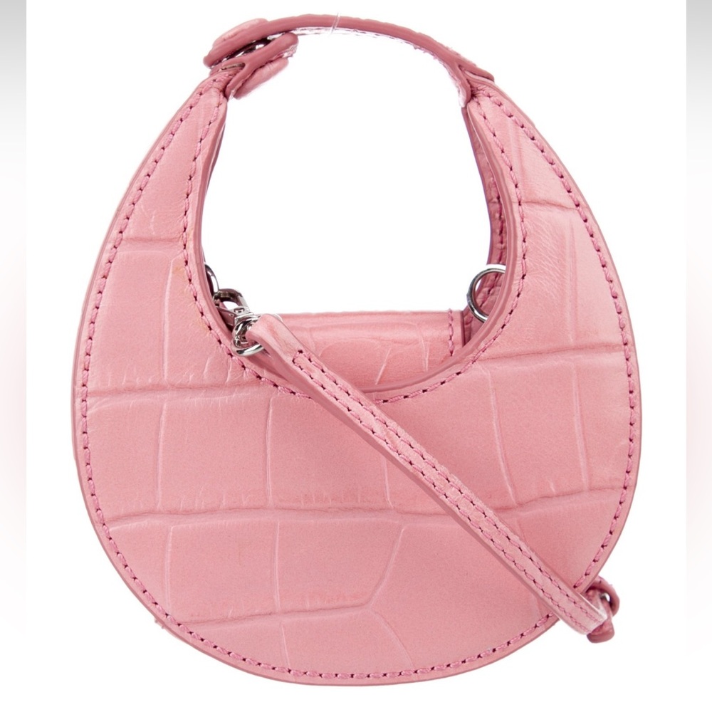 Staud Textured Leather Mini Bag in Pink